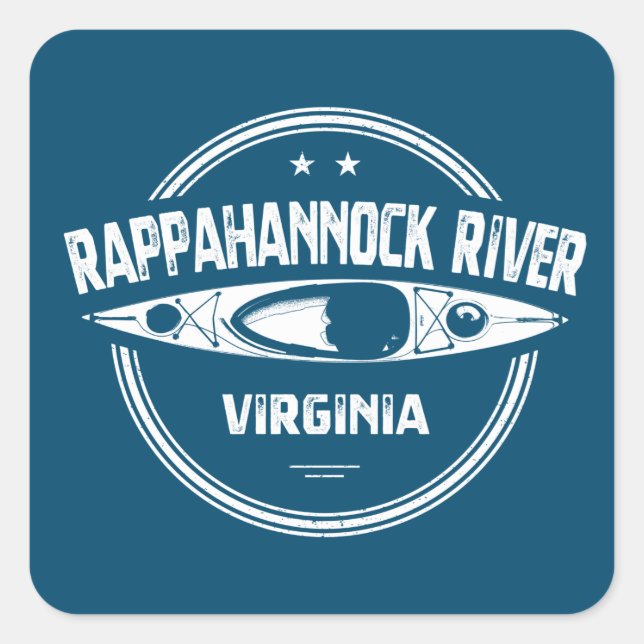 Sticker Carré Rappahannock River, Virginie (Devant)