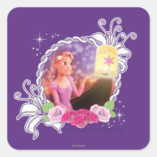 Sticker Carré Rapunzel - Il y a la magie dans le monde