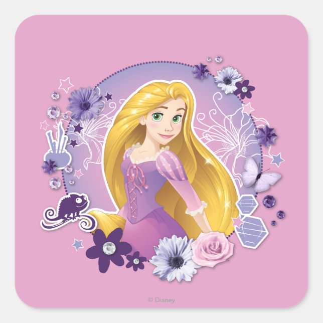 Sticker Carré Rapunzel - J'allume mon propre chemin (Devant)