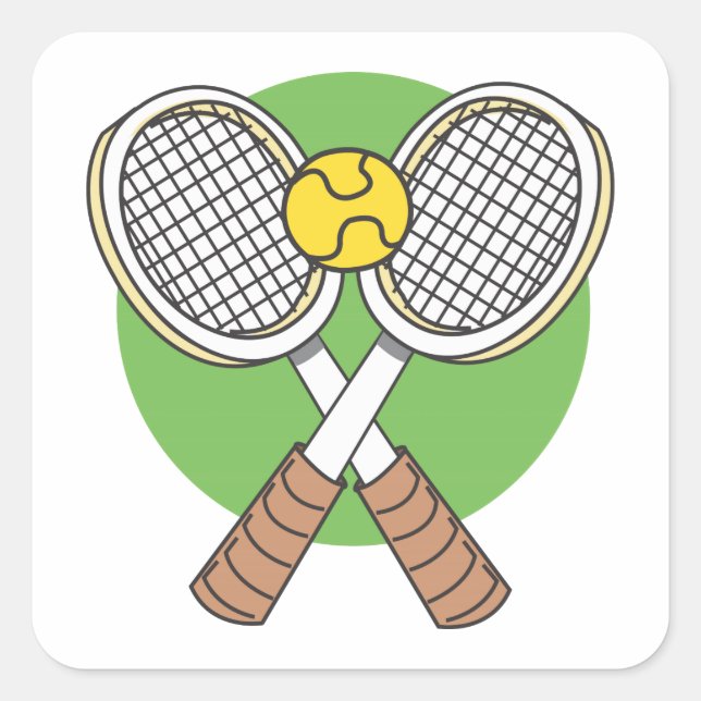 Sticker Carré Raquettes et boules de tennis (Devant)