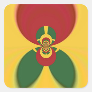 Sticker Carré Rasta Colours Art Abstrait Imprimer