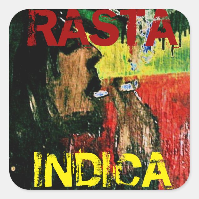 STICKER CARRÉ RASTA INDICA (Devant)