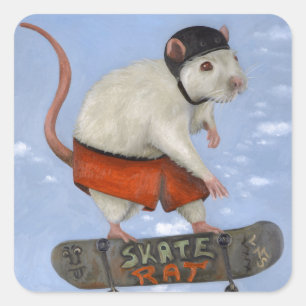 Sticker Carré Rat de patin
