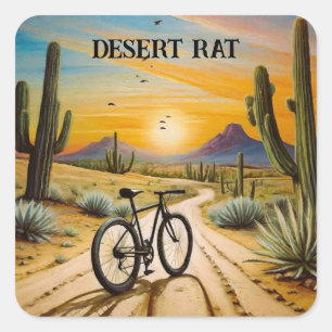 Sticker Carré Rat du désert, personnalisable