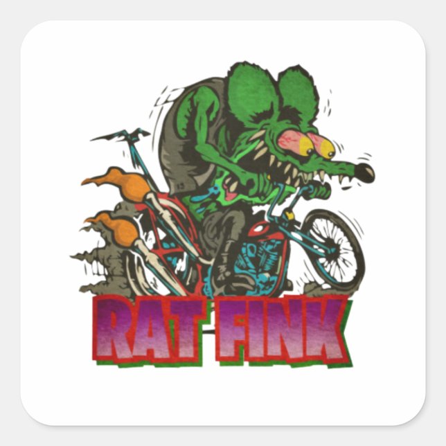 Sticker Carré Rat Fink Vintage (Devant)