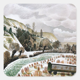Sticker Carré Ravilif - Neige du Nouvel An,