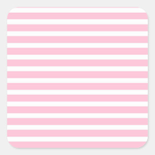 Sticker Carré Rayures doucement roses et blanches