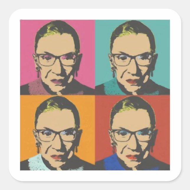 Sticker Carré RBG Femmes, Féministe, Féministe, Célèbre RBG (Devant)