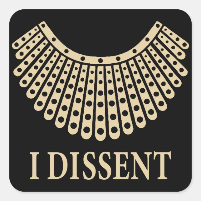 Sticker Carré RBG I Colar dissident, RBG célèbre (Devant)