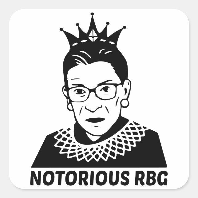 Sticker Carré RBG NOIR - Ruth Bader Ginsburg (Devant)