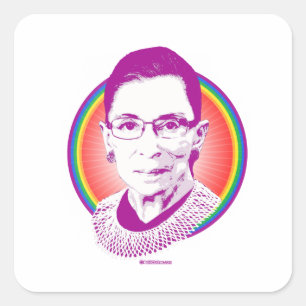 Sticker Carré RBG Rainbow Justice Purple