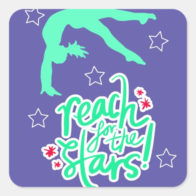 Sticker Carré Reach for the Stars Gymnastique Tumbling (Devant)