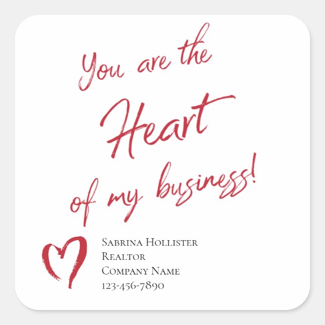 Sticker Carré Realtor Marketing Valentine's Day Marketing (Devant)