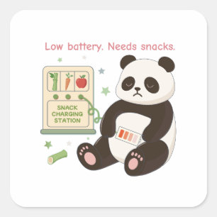 Sticker Carré Rechargez avec des snacks en bambou