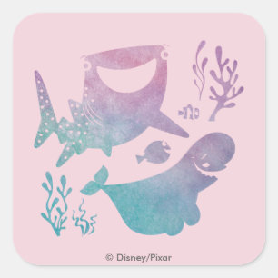 Sticker Carré Recherche graphique d'aquarelle Dory