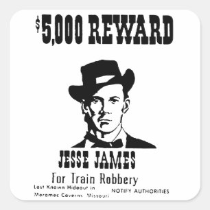 Sticker Carré Recherché Jesse James