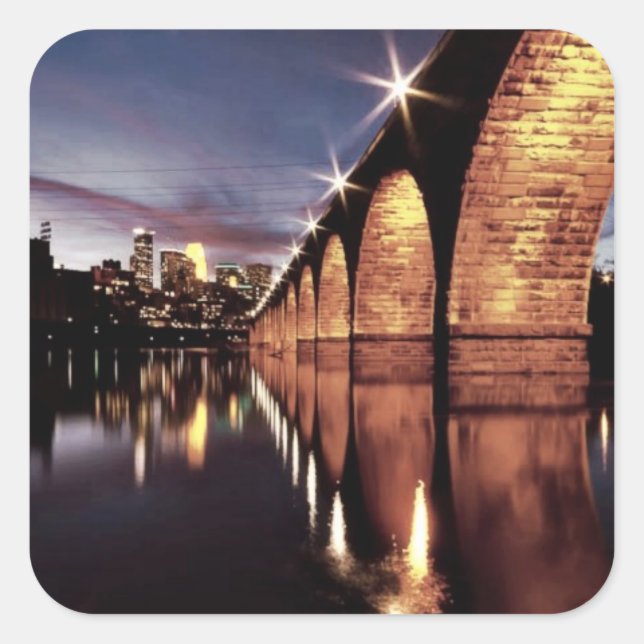 Sticker Carré Recherche Skyline (Devant)