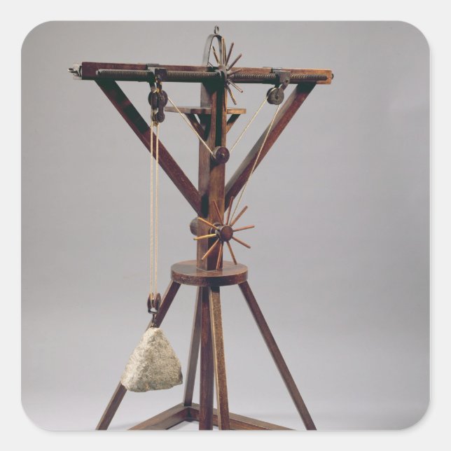 Sticker Carré Reconstruction du design de da Vinci (Devant)