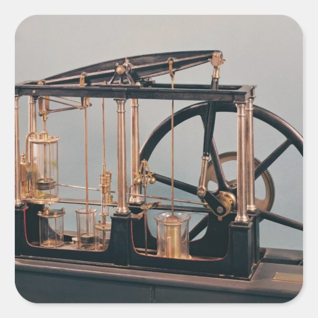 Sticker Carré Reconstruction du moteur à vapeur de James Watt (Devant)