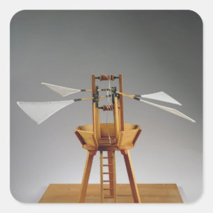 Sticker Carré Reconstruction modèle de la conception de da Vinc