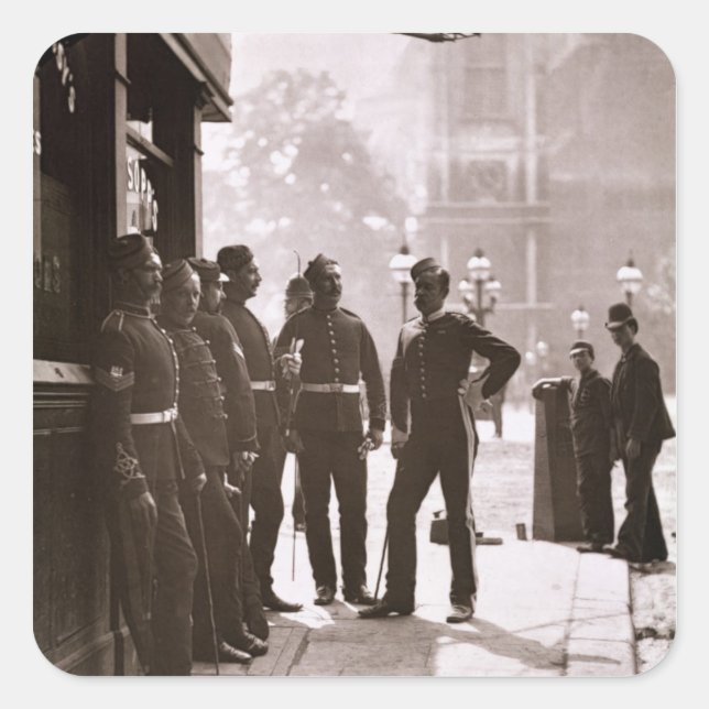 Sticker Carré Recruiting Sergeants à Westminster, 1876-77 (wood (Devant)