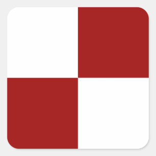 Sticker Carré Rectangles rouge et blanc