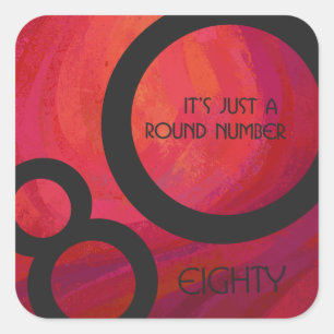 Sticker Carré Red 80 Dix Anniversaire