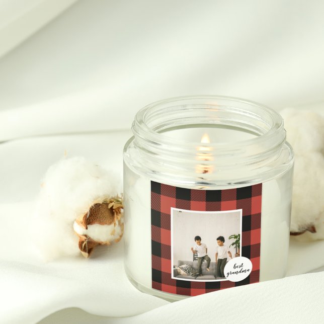 Sticker Carré Red Buffalo Plaid Meilleur Cadeau Grand-Mère Avec  (Créateur téléchargé)