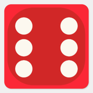 Sticker Carré Red Dice Die Roll Six Sceau Carré