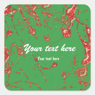 Sticker Carré Red Green Parties scintillant Paint Vacances stick
