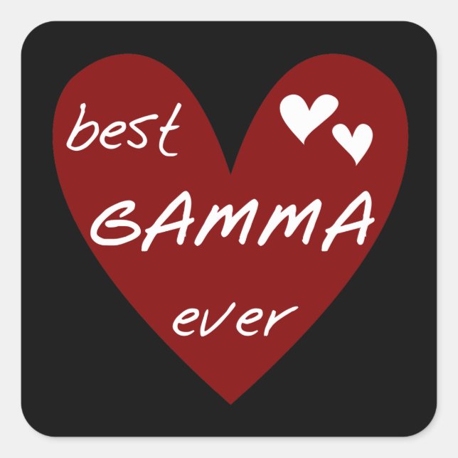Sticker Carré Red Heart Best Gamma Ever Tshirts et cadeaux (Devant)