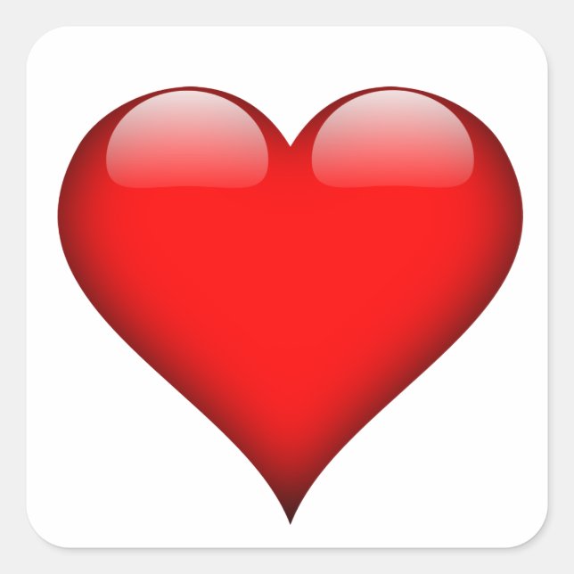 Sticker Carré Red Heart Love (Devant)