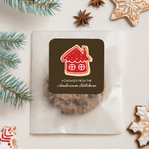 Sticker Carré Red House Rainbow Sprinkies Cookie