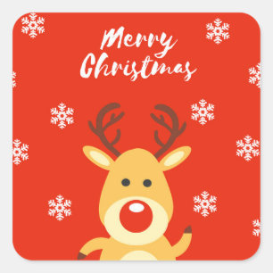 Sticker Carré Red nose deerb