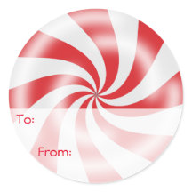 Red Pepperment Candy Tags cadeaux