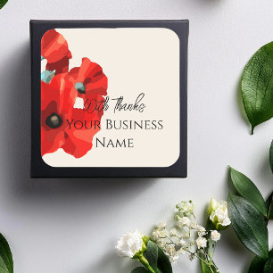 Sticker Carré Red Poppy Merci