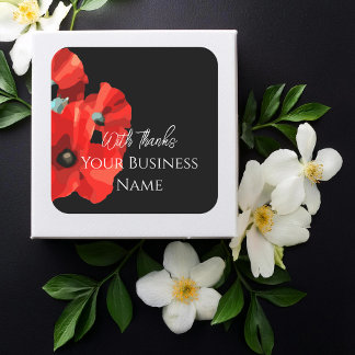Sticker Carré Red Poppy Merci