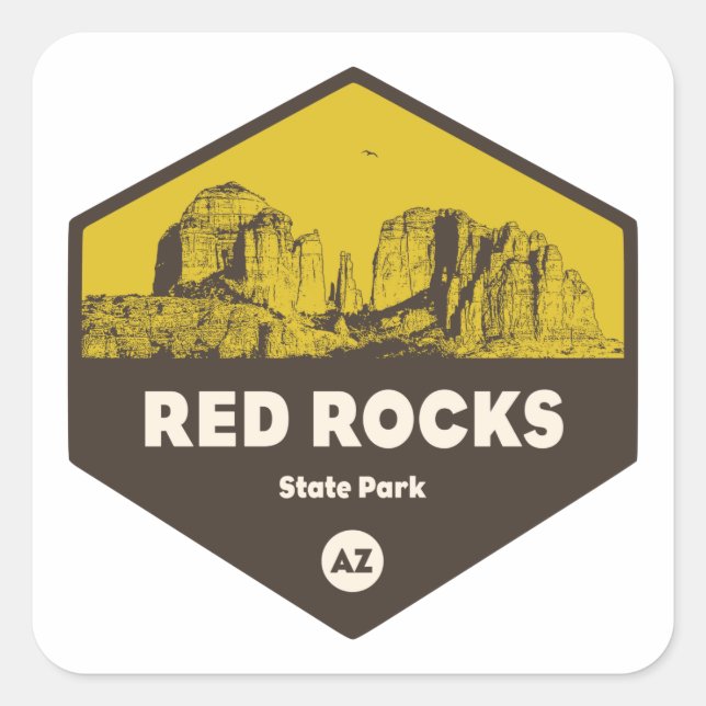 Sticker Carré Red Rock State Park, Arizona (Devant)