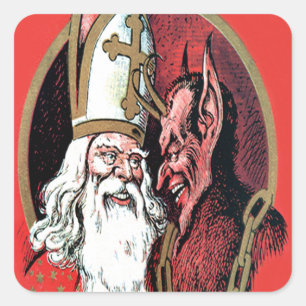 Sticker Carré Red St Nicholas Krampus