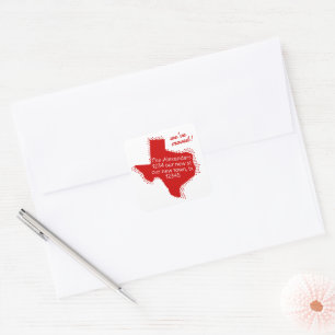 Sticker Carré Red We've Moved - Dotted Texas Moving