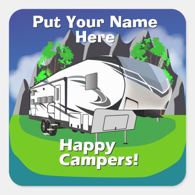 Sticker Carré Réflexion Grand Design 28bh Conception cinquième r (Devant)