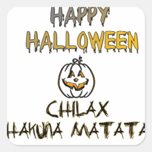 Sticker Carré Refroidissez et détendez-vous Happy Halloween Coll