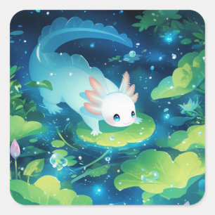 Sticker Carré Refuge de l'Étang des Axolotls
