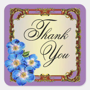 Sticker Carré Regal Victorian Floral Favoriser   violet