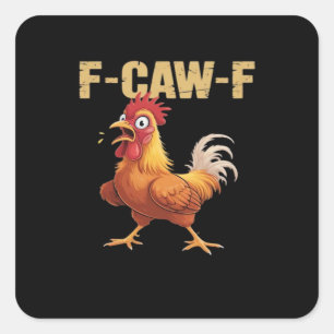 Sticker Carré Regard drôle F Caw F Poulet Regard Branché
