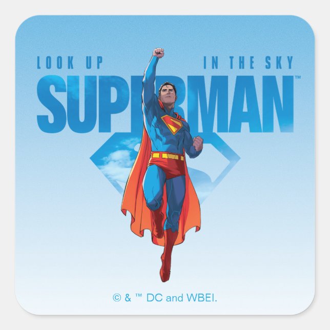 Sticker Carré Regarde ça, Superman (Devant)
