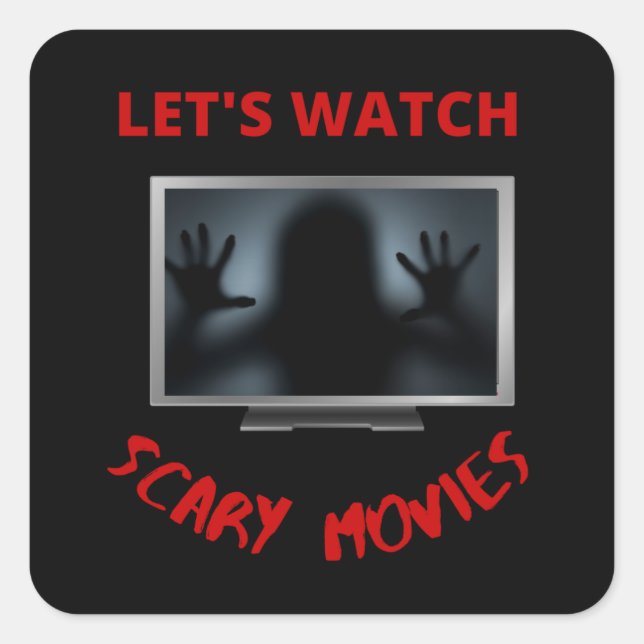 Sticker Carré regardons des films d'horreur (Devant)