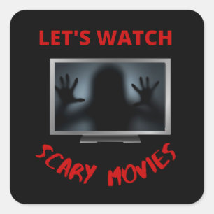 Sticker Carré regardons des films d'horreur