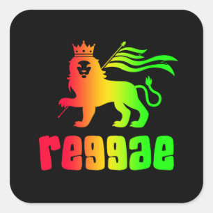 Sticker Carré Reggae Rasta Lion