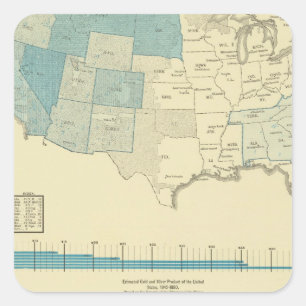 Sticker Carré Régions d'extraction d'or